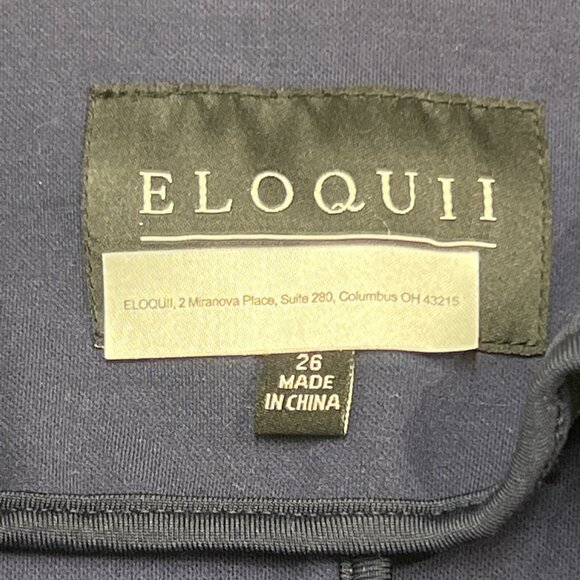 Eloquii Premier Blazer Womens 26‎ Navy Blue Jersey Knit One Gold Button Classic - Picture 8 of 9